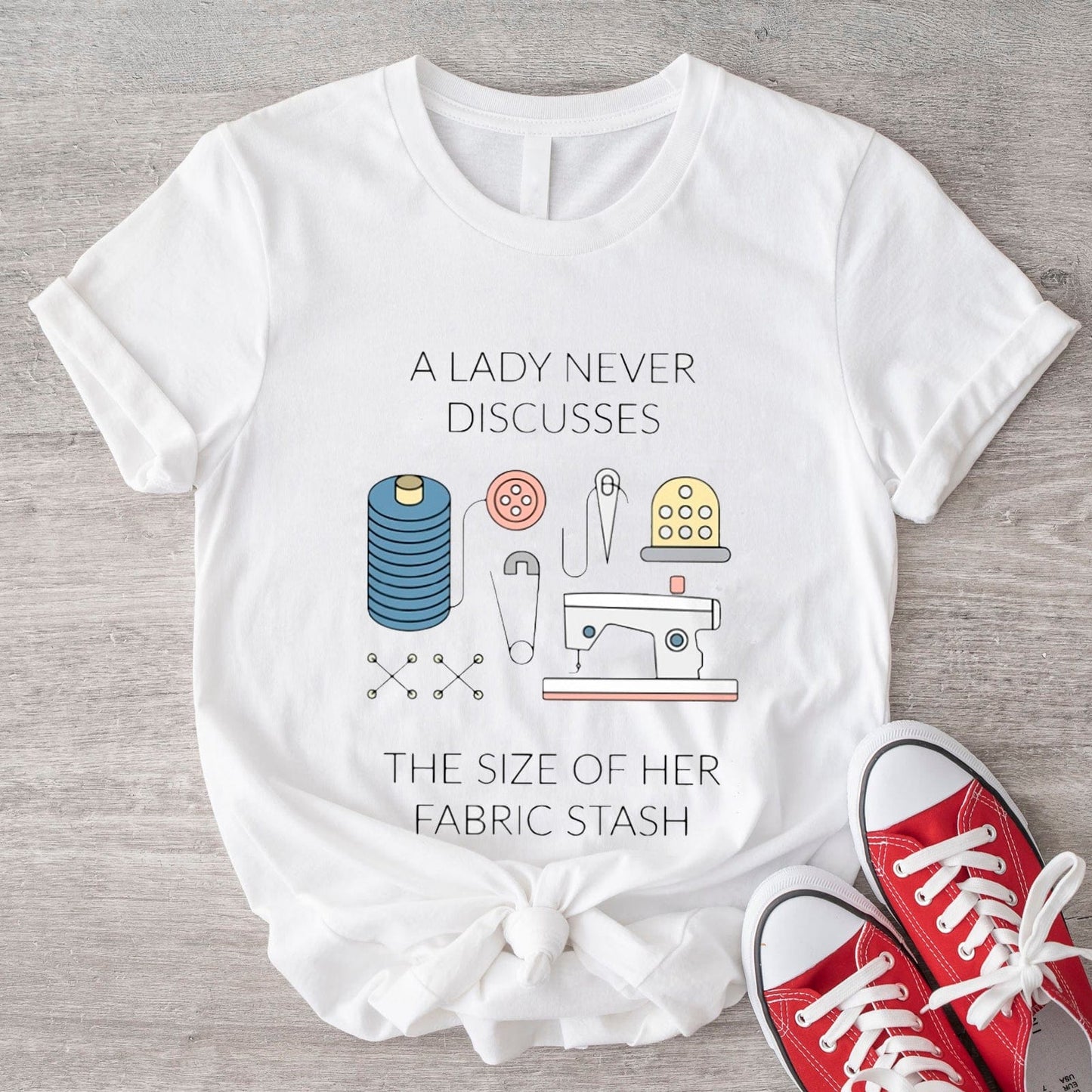 Una dama nunca habla del tamaño de su reserva de telas para coser camisas