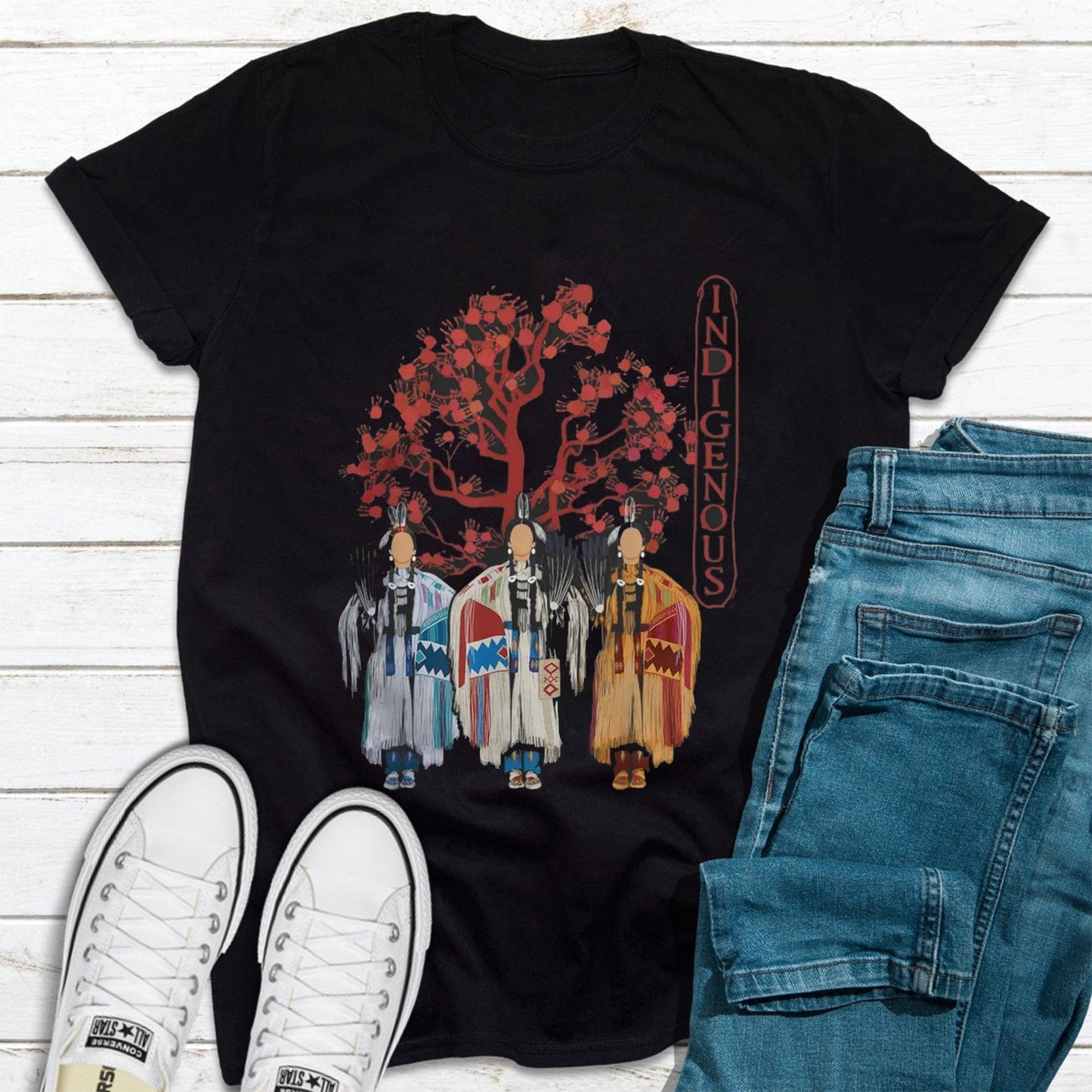 Native American Indigenous Red Hand Indian Blood Shirts