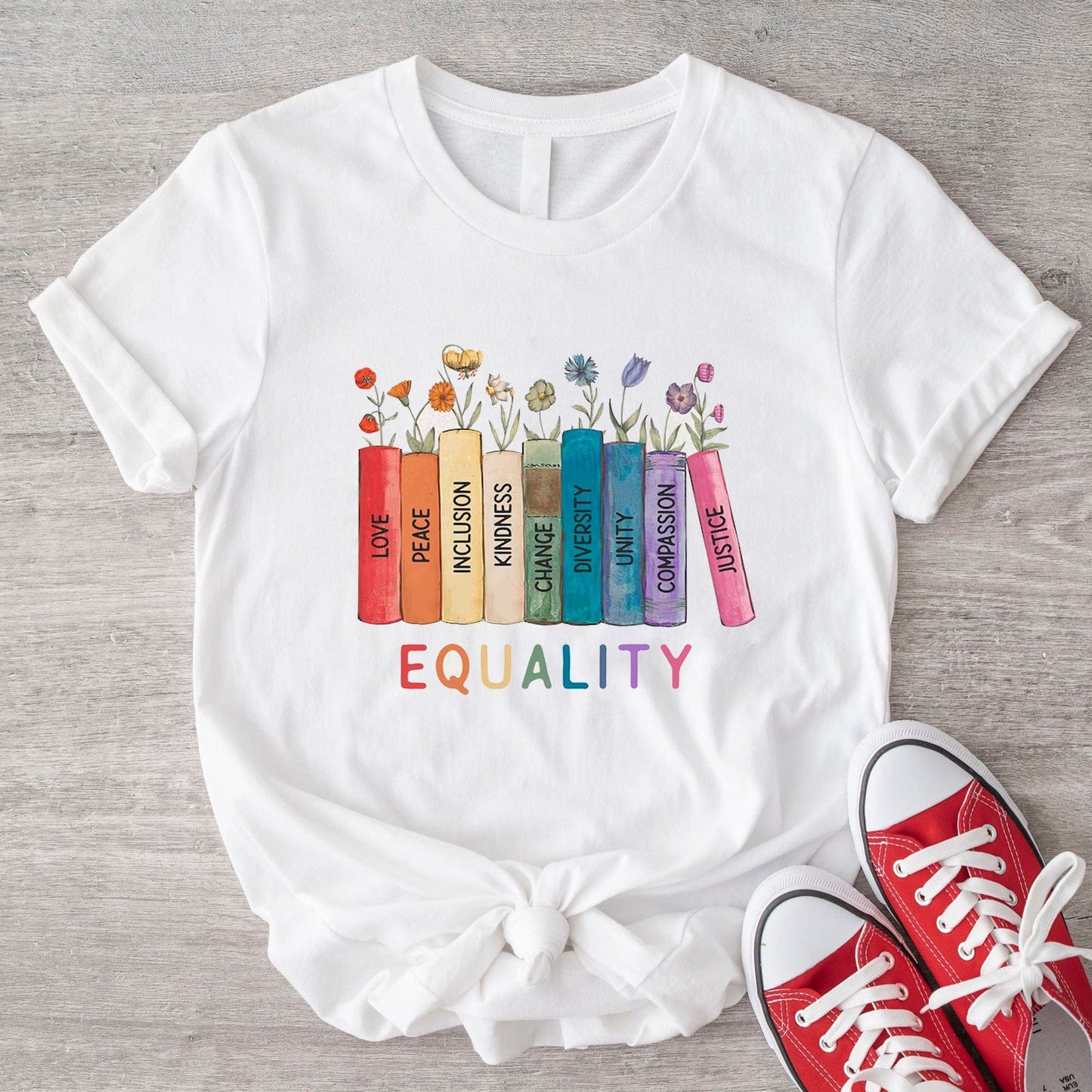 Camiseta LGBT de igualdad, paz, amor y bondad