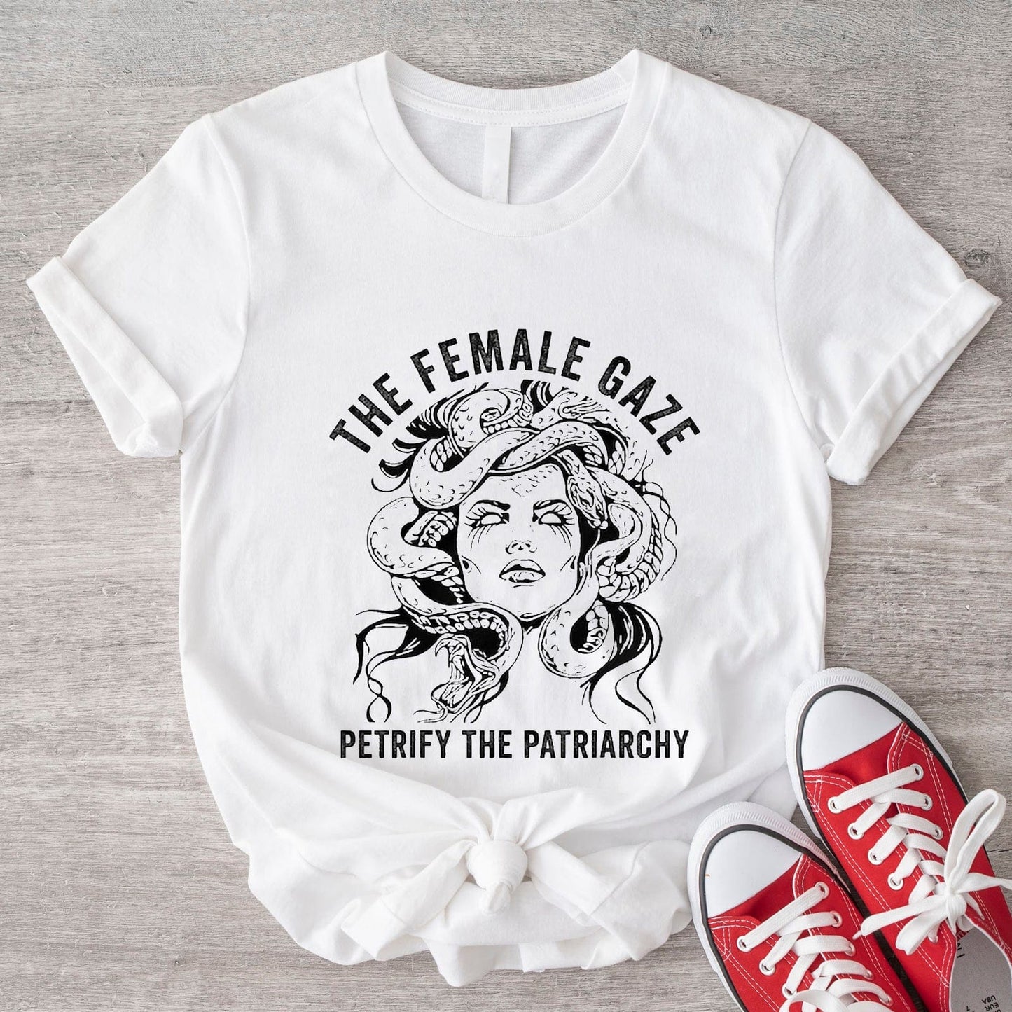 The Female Gaze Petrify The Patriarchy Feminist Medusa Shirt