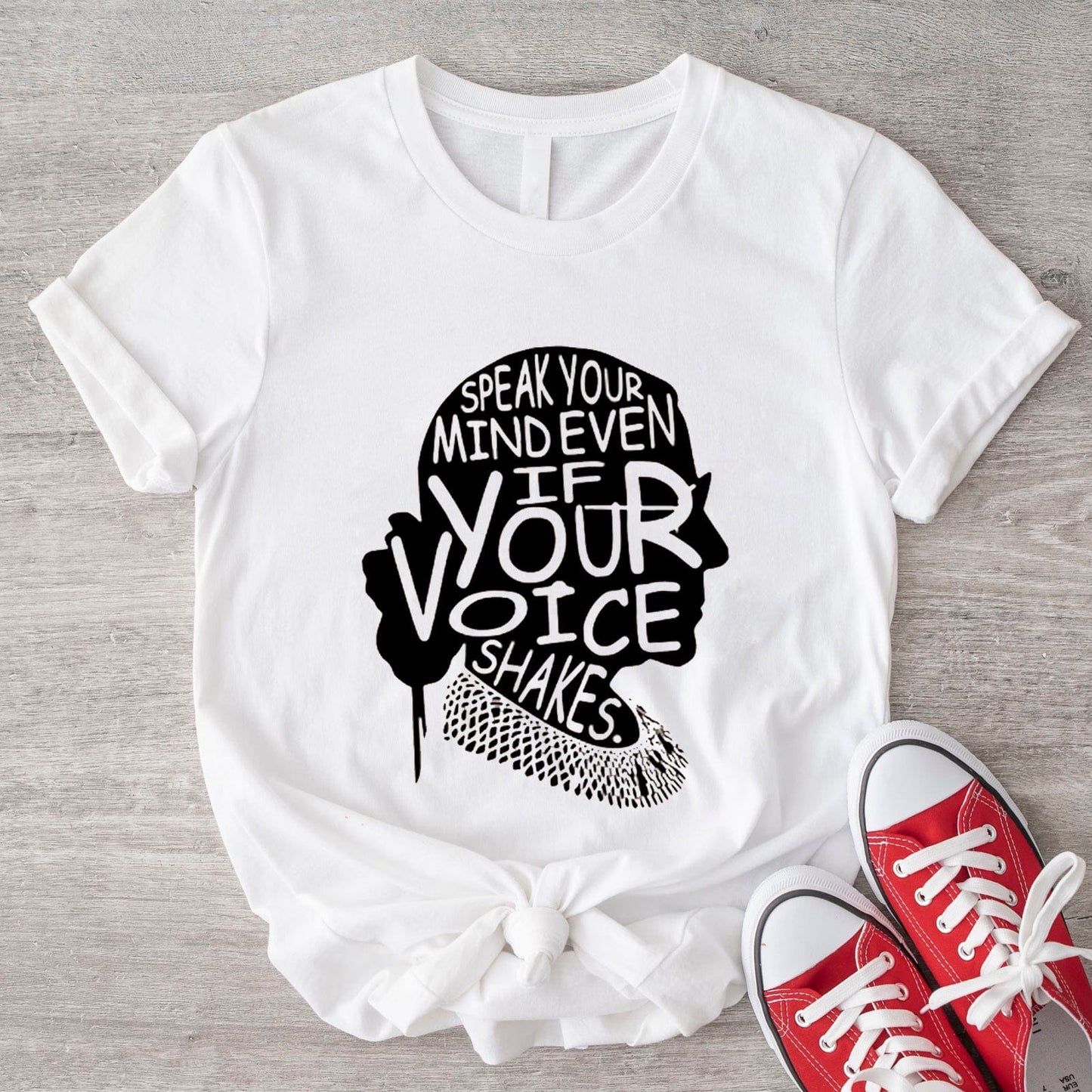 Speak Your Mind Even If Your Voice Shakes RBG Feminist Shirt