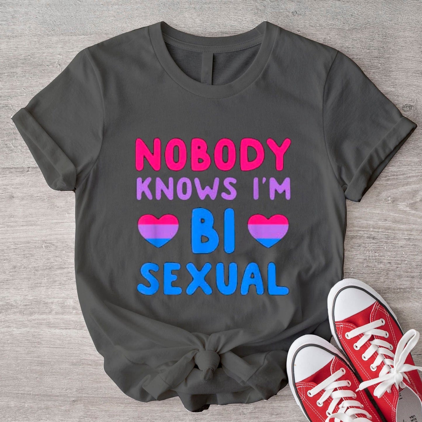 Nobody Knows I'm Bisexual Shirt Bi Pride LBGTQ Gay Shirt