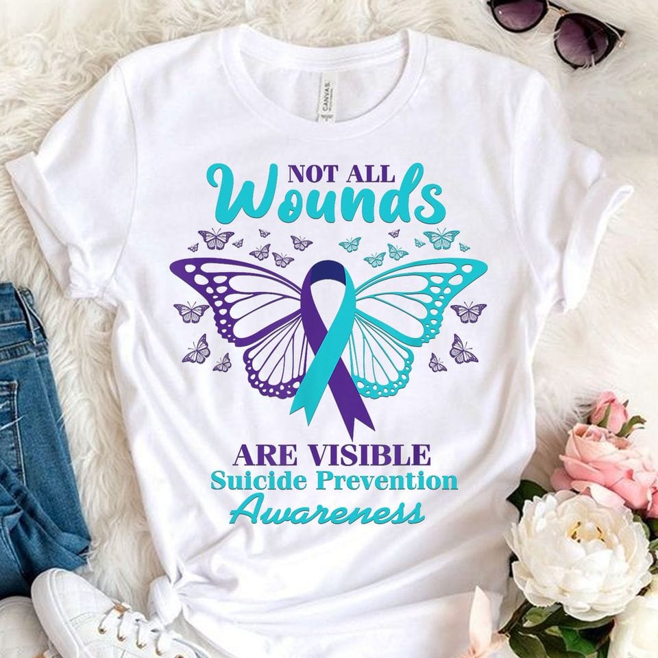 No todas las heridas son visibles, camisetas de concienciación sobre el suicidio