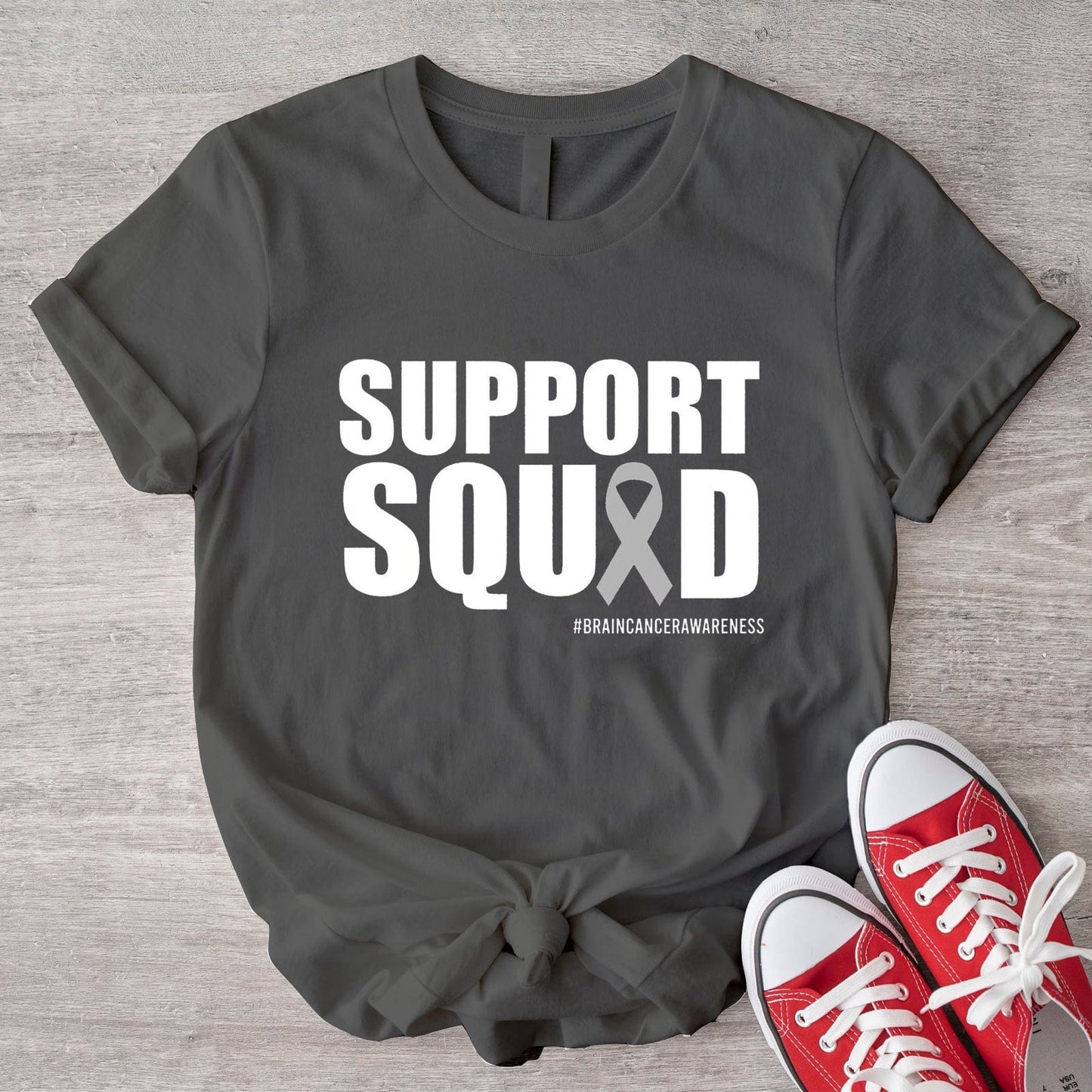 Camiseta de concienciación sobre el cáncer cerebral del equipo de apoyo