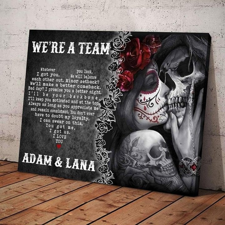 Personalized We're A Team Canvas, Poster - Custom Couple Wall Art for Husband & Wife