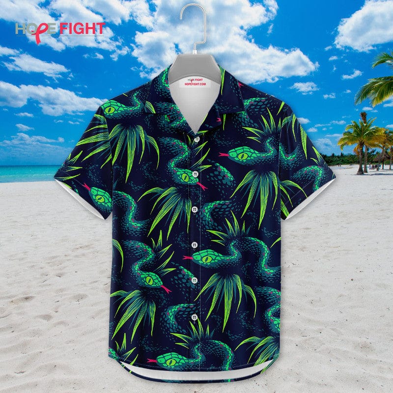 Tropical Snake Hawaiian Shirt - Neon Serpent Jungle Outfit