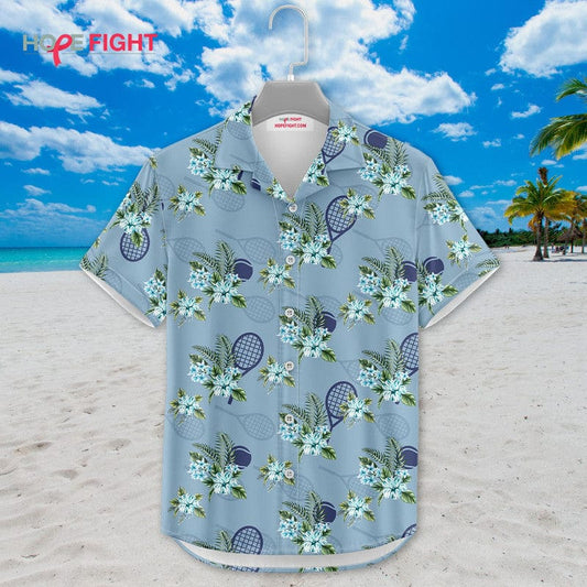 Tropical Tennis Hawaiian Shirt - Fun Tennis Players Beach Outfit