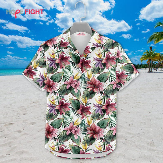 Tropical Floral Hawaiian Shirt - Elegant Summer Beachwear