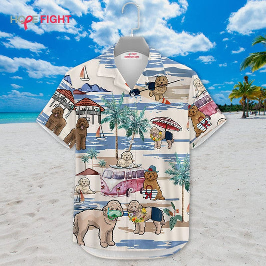 Tropical Labradoodle Hawaiian Shirt - Cute Dog Lovers Beach Outfit