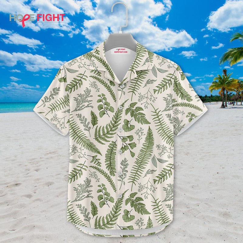 Tropical Fern Hawaiian Shirt - Vintage Green Botanical Design