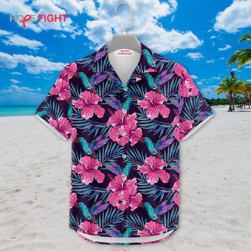 Tropical Hummingbird Hawaiian Shirt - Vibrant Floral Paradise Outfit