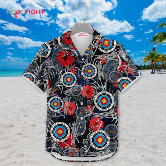 Tropical Archery Hawaiian Shirt - Fun Bowhunter Target Outfit