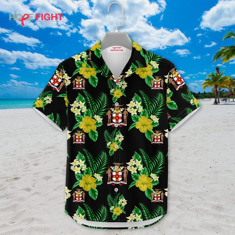 Tropical Jamaica Hawaiian Shirt - Jamaican Pride Floral Outfit