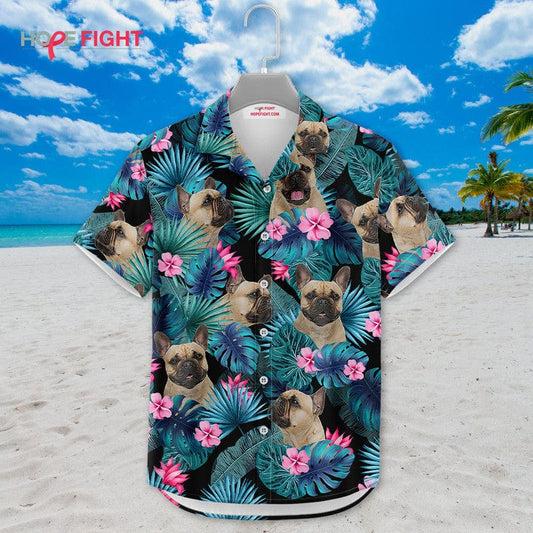 Tropical French Bulldog Hawaiian Shirt - Fun Frenchie Lovers Outfit