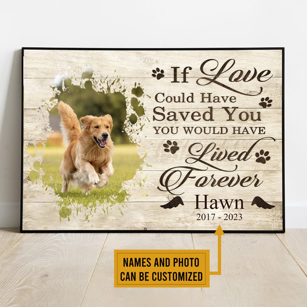 Personalized Cat Memorial Poster, Canvas If Love Could Have Saved You, Pet Memorial