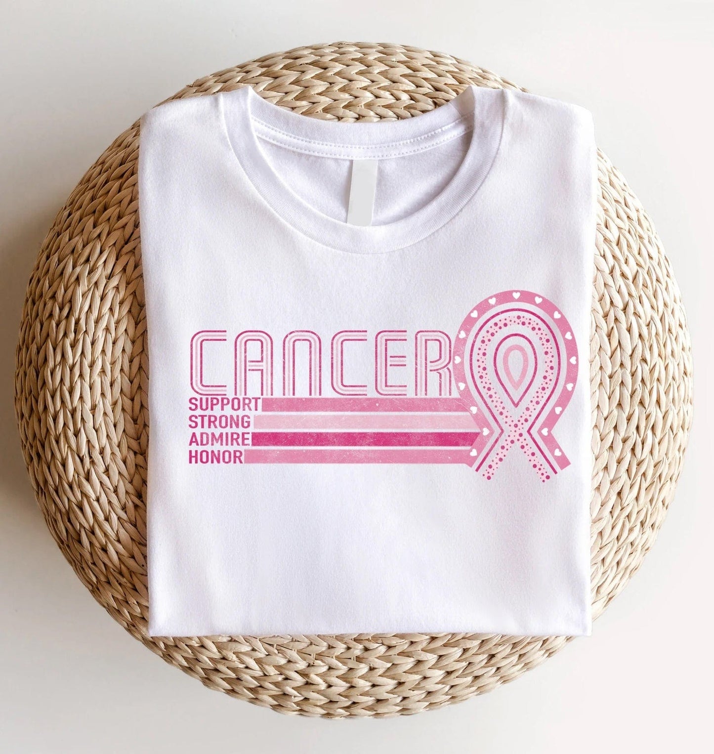 Camiseta de concienciación sobre el cáncer de mama | Camiseta de apoyo, fortaleza, admiración y honor