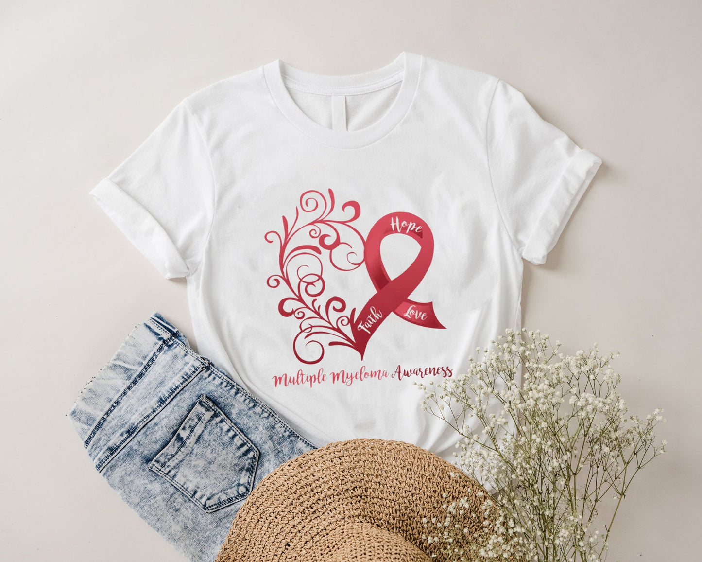 Faith Hope Love Multiple Myeloma Awareness Shirts