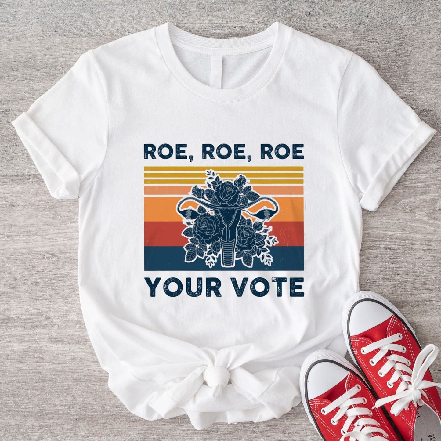 Floral Roe, Roe, Roe Your Vote Reproductive Rights Shirt
