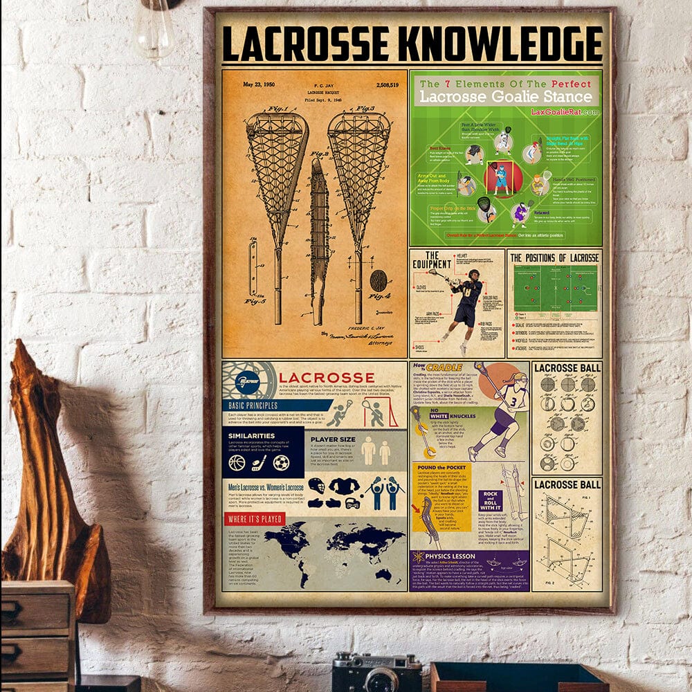 Póster de conocimientos sobre lacrosse, lienzo