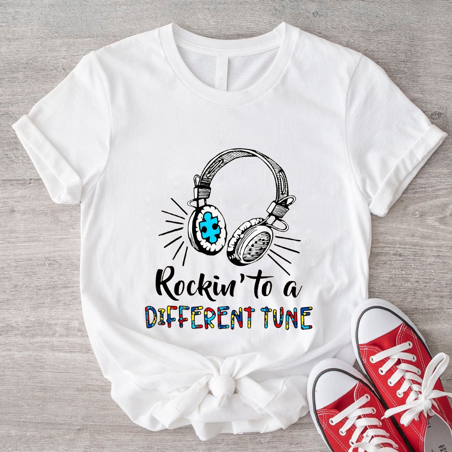 Rockin' to a Different Tune Autism Acceptance T-Shirt