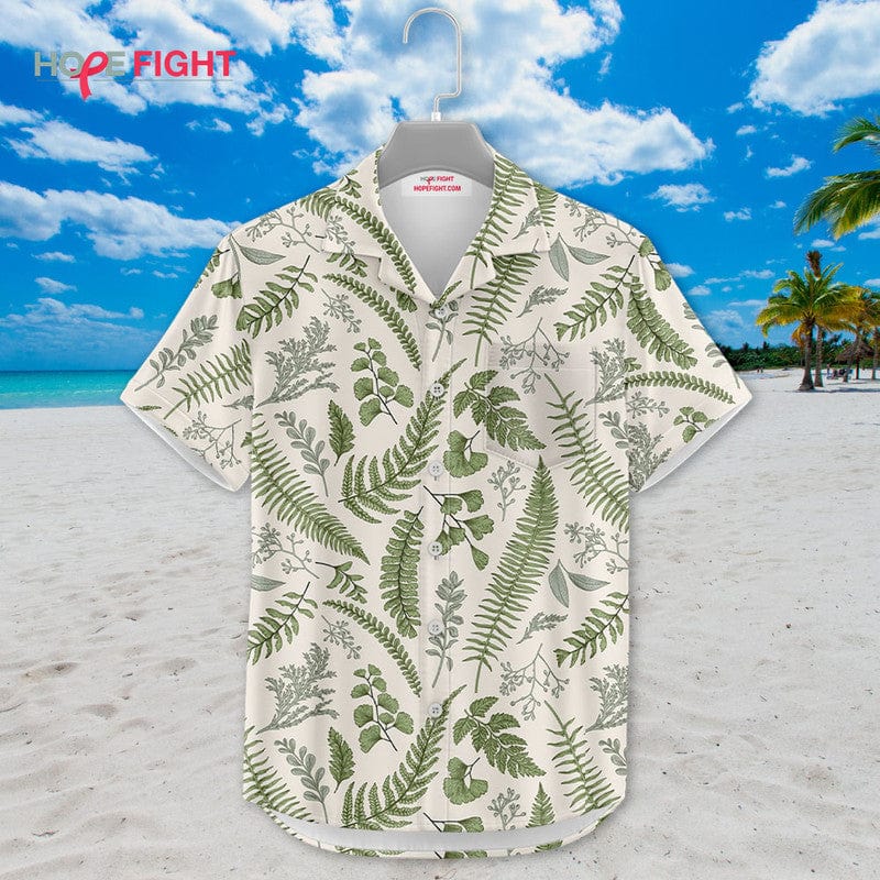 Tropical Fern Hawaiian Shirt - Vintage Green Botanical Design