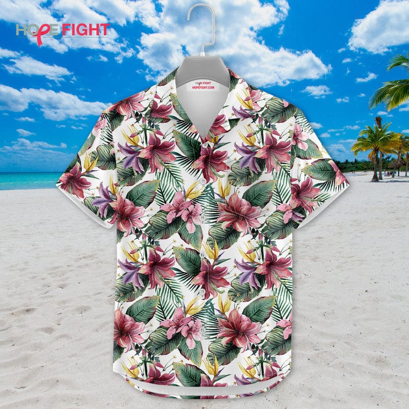 Tropical Floral Hawaiian Shirt - Elegant Summer Beachwear