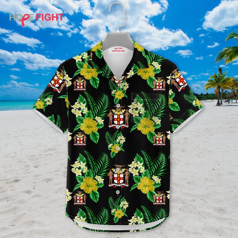 Tropical Jamaica Hawaiian Shirt - Jamaican Pride Floral Outfit