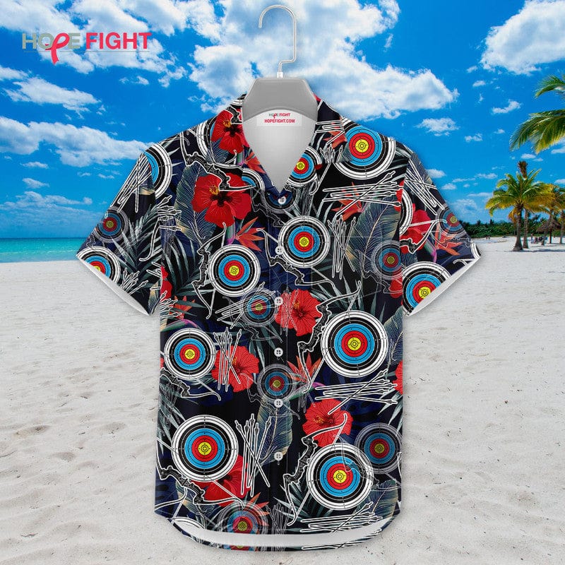 Tropical Archery Hawaiian Shirt - Fun Bowhunter Target Outfit