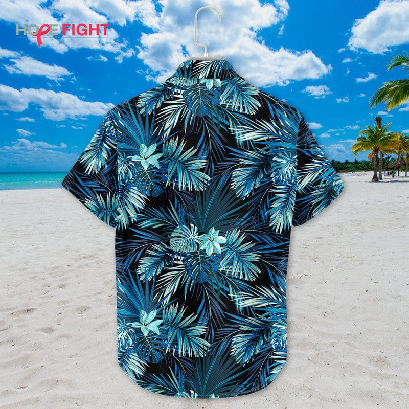 Tropical Blue Hawaiian Shirt - Stylish Palm Leaf Summer Outfit