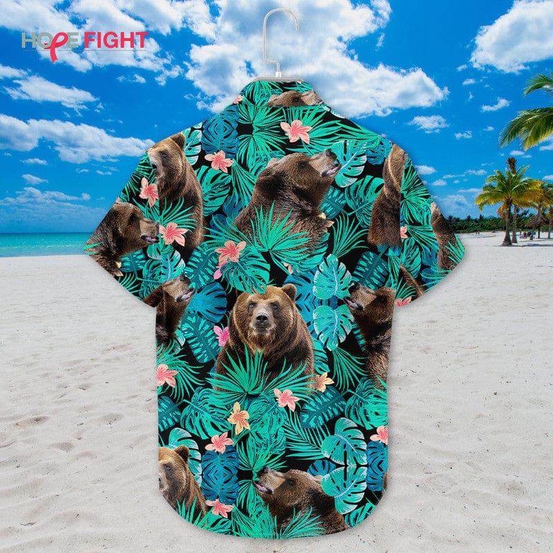 Tropical Bear Hawaiian Shirt - Fun Grizzly Lovers Beach Outfit