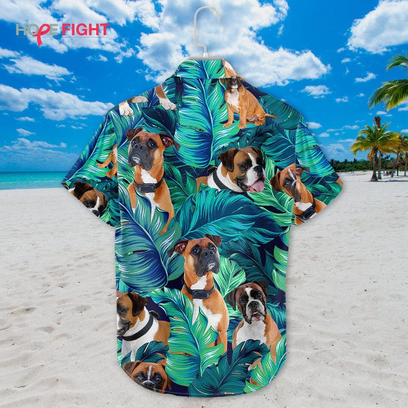 Tropical Boxer Dog Hawaiian Shirt - Fun Boxer Lovers Beach Outfit