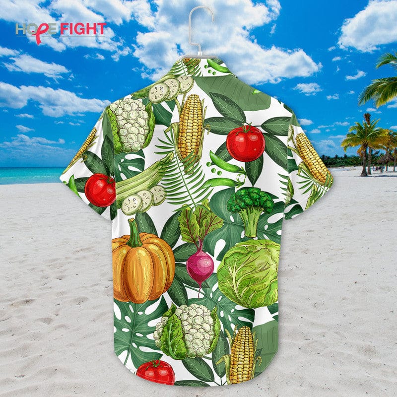 Tropical Vegetable Hawaiian Shirt - Fun Farmer & Vegan Outfit