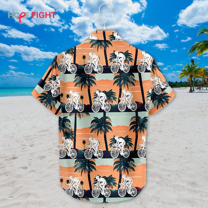 Tropical Cycling Hawaiian Shirt - Fun Biker Sunset Beach Outfit