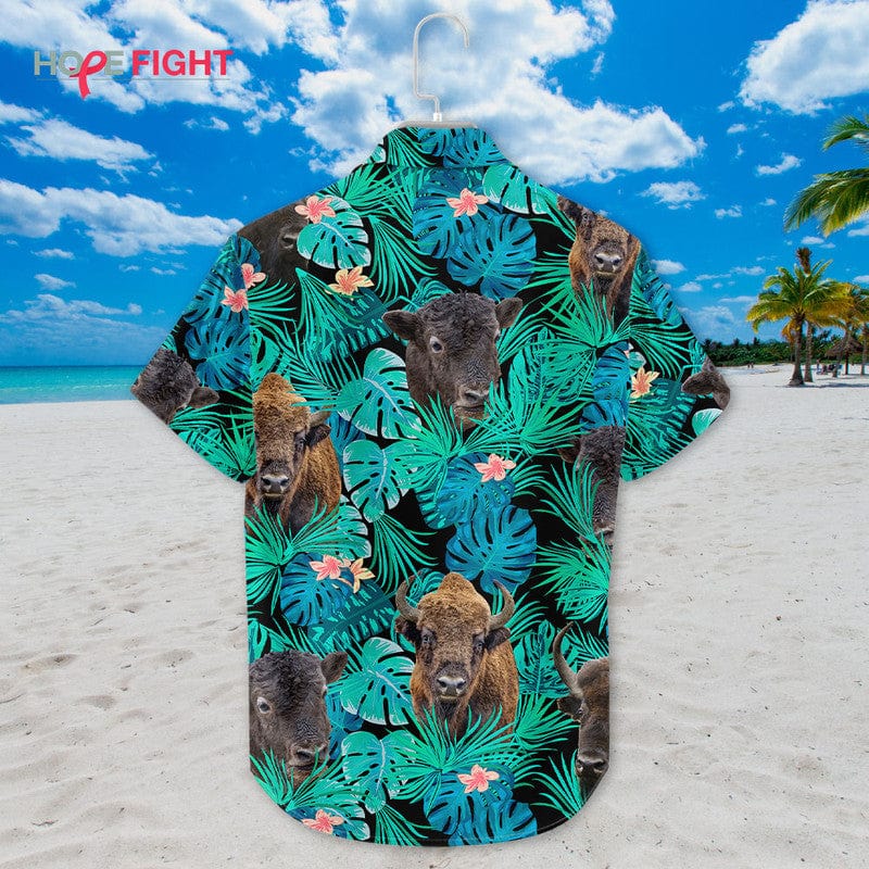 Tropical Bison Hawaiian Shirt - Wild Buffalo Lovers Gift