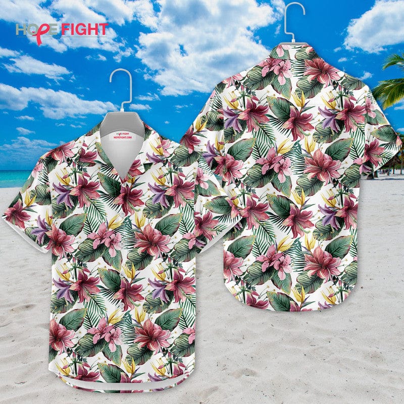 Tropical Floral Hawaiian Shirt - Elegant Summer Beachwear