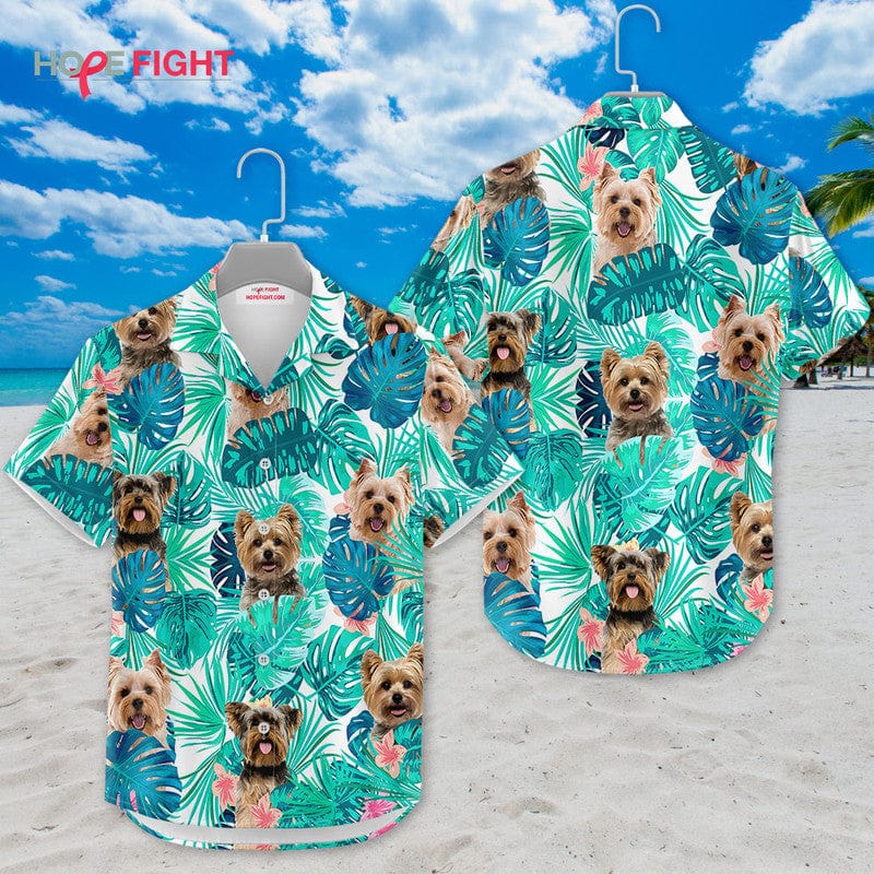 Tropical Yorkie Hawaiian Shirt - Cute Yorkshire Terrier Lovers Outfit