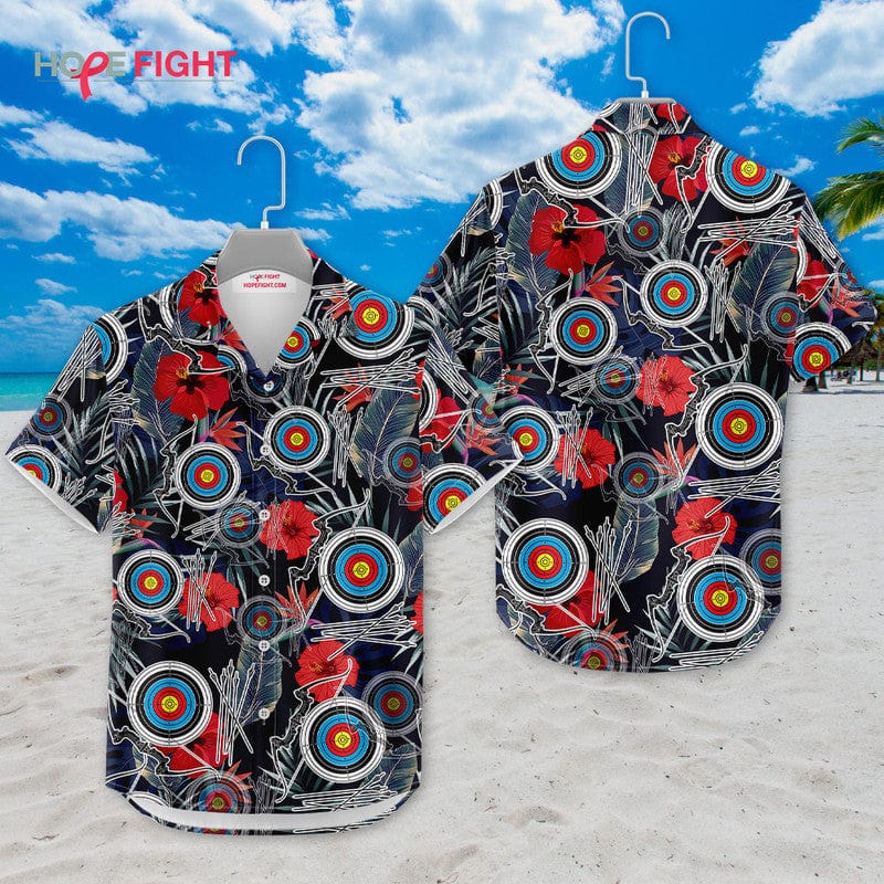 Tropical Archery Hawaiian Shirt - Fun Bowhunter Target Outfit