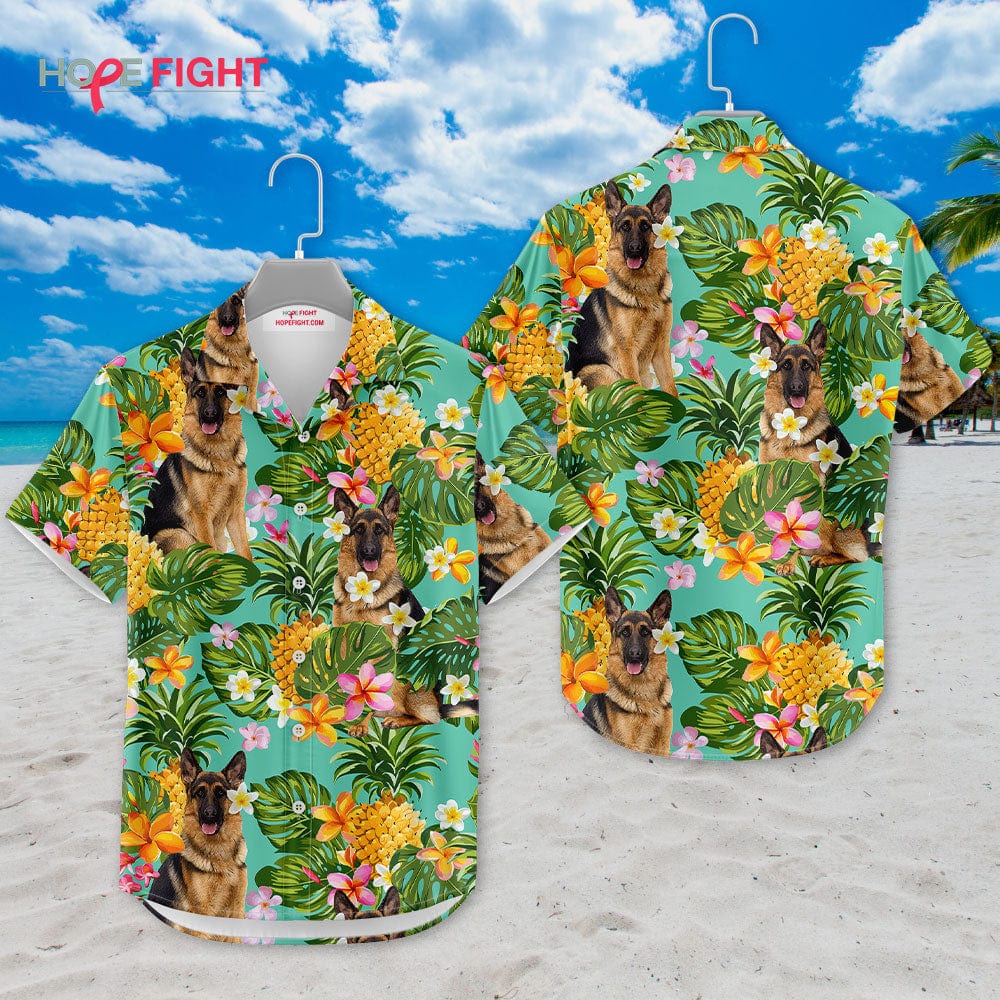 German Shepherd Pineapple Hawaiian Shirt