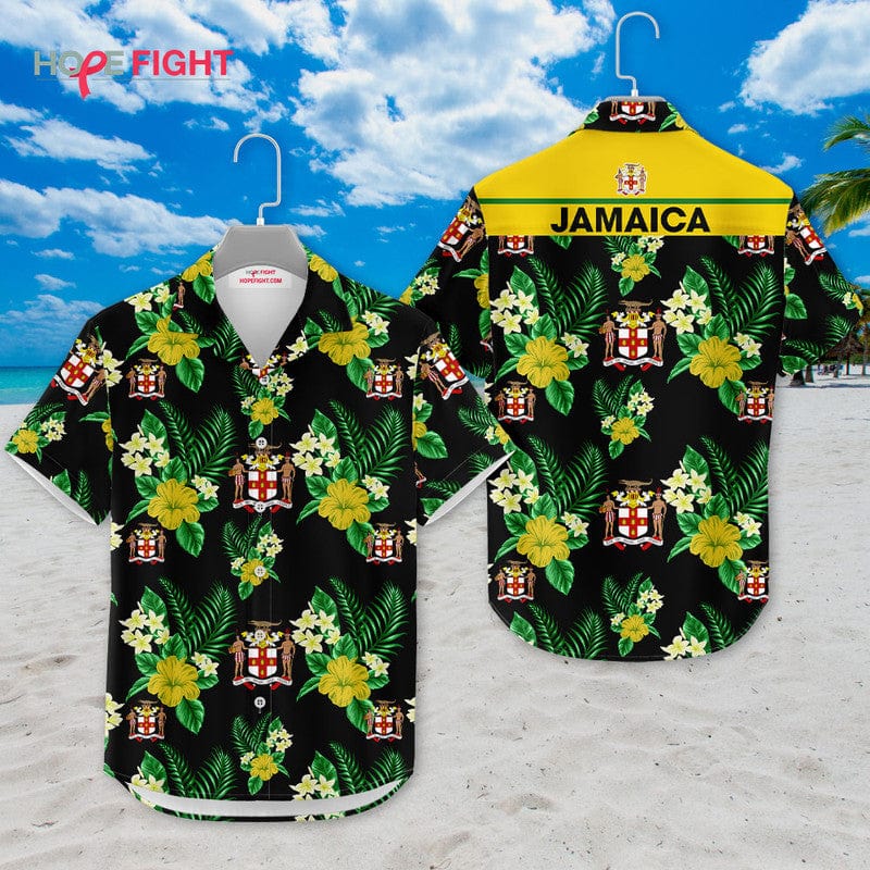 Tropical Jamaica Hawaiian Shirt - Jamaican Pride Floral Outfit