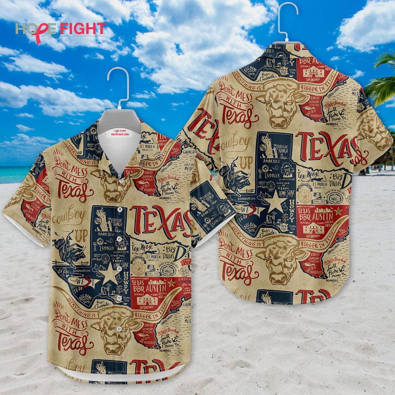 Texas Hawaiian Shirt - Vintage Western Cowboy & Lone Star Design