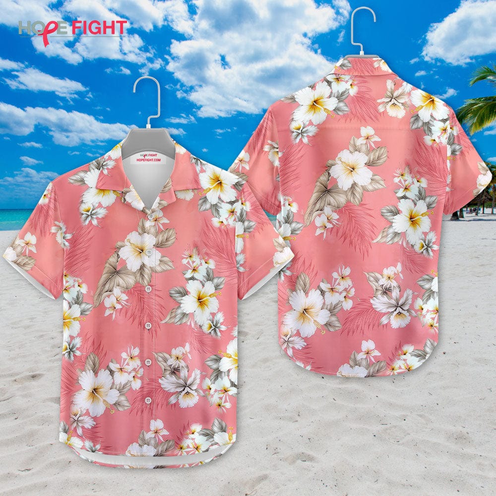 Hibiscus Hawaiian Shirt - Soft Pink & White Floral Design for Tropical Getaways