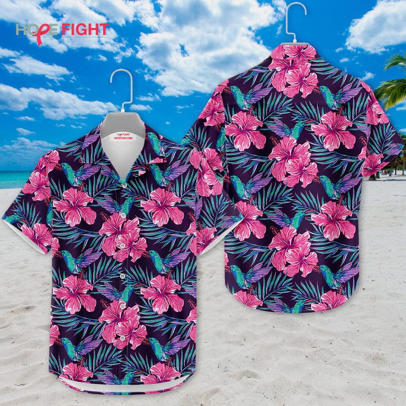Tropical Hummingbird Hawaiian Shirt - Vibrant Floral Paradise Outfit