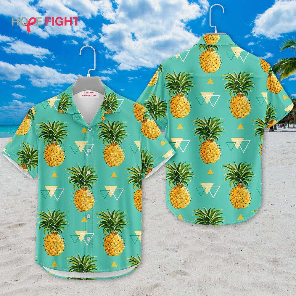 Pineapple Hawaiian Shirt - Green Tropical Aesthetic Beachwear
