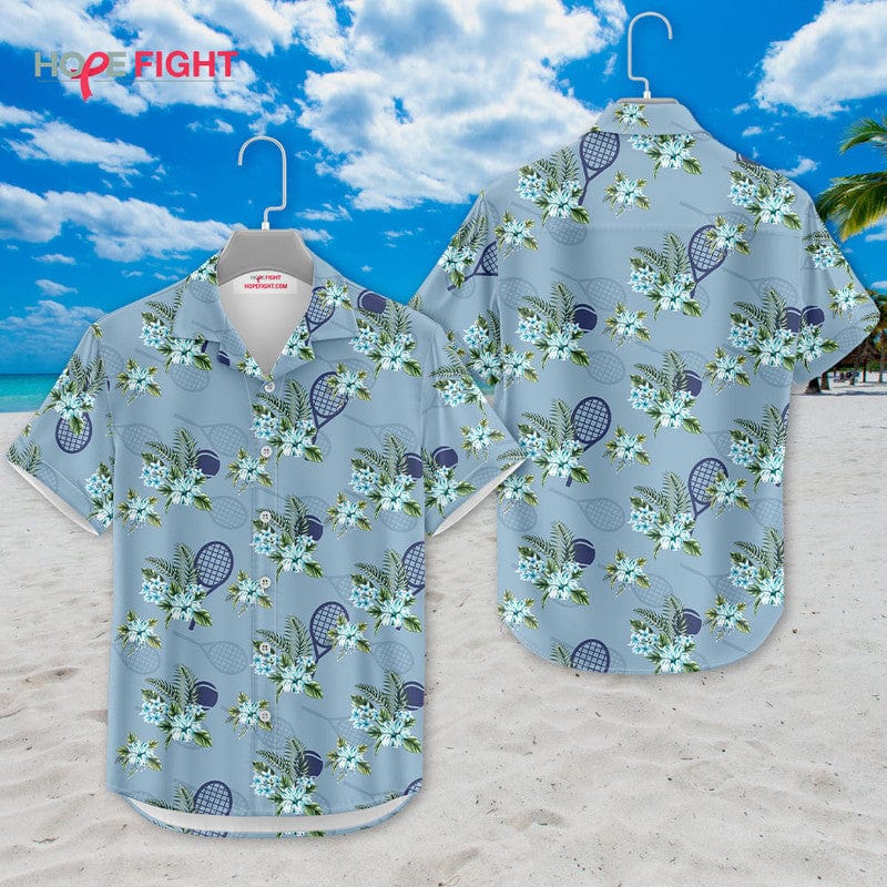 Tropical Tennis Hawaiian Shirt - Fun Tennis Players Beach Outfit