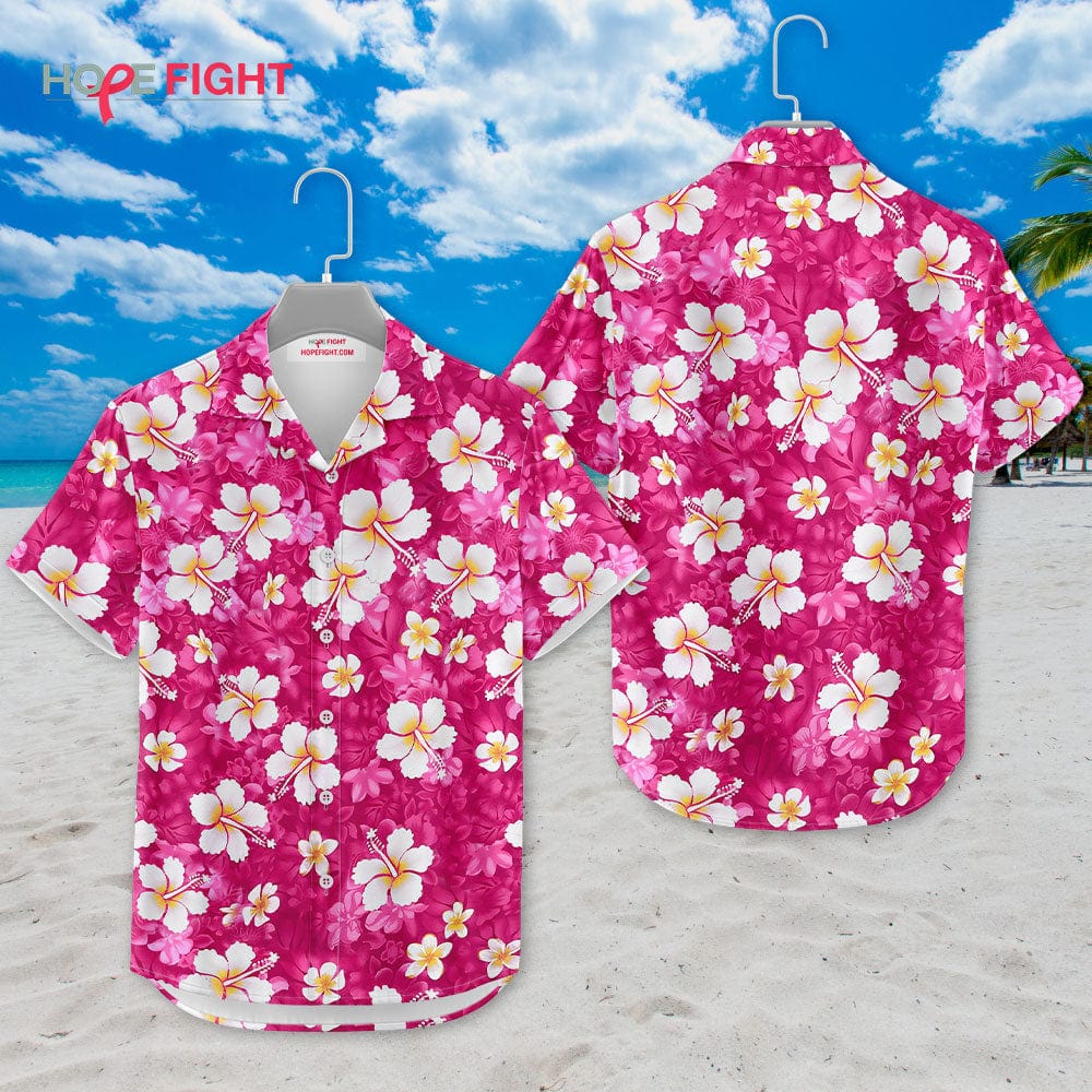 Hibiscus Hawaiian Shirt - Vibrant Pink Floral Print for Beach & Vacation