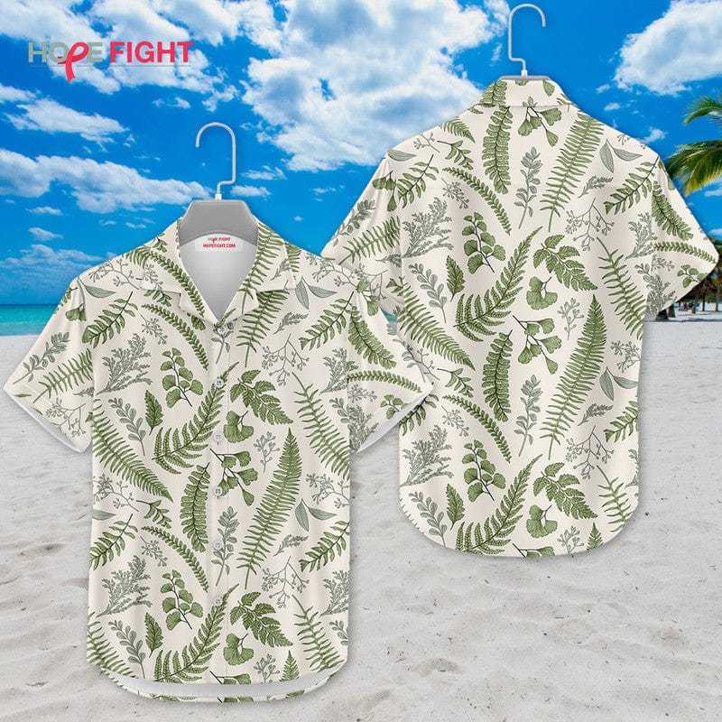 Tropical Fern Hawaiian Shirt - Vintage Green Botanical Design