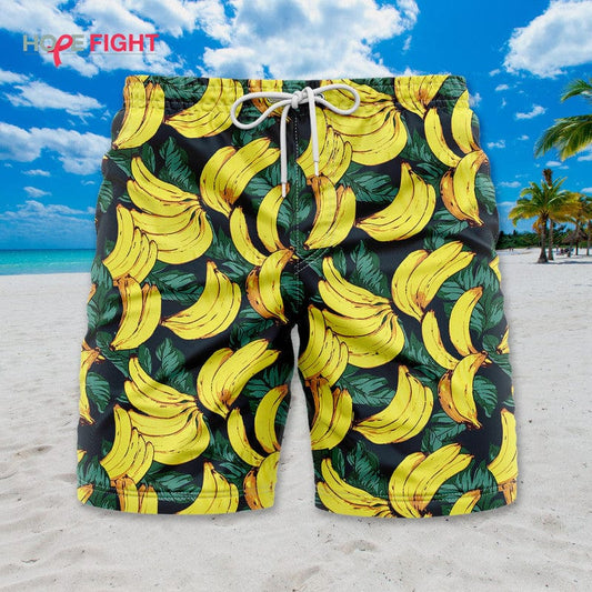 Tropical Banana Swim Trunks, Fun Fruit Lovers Summer Outfit
