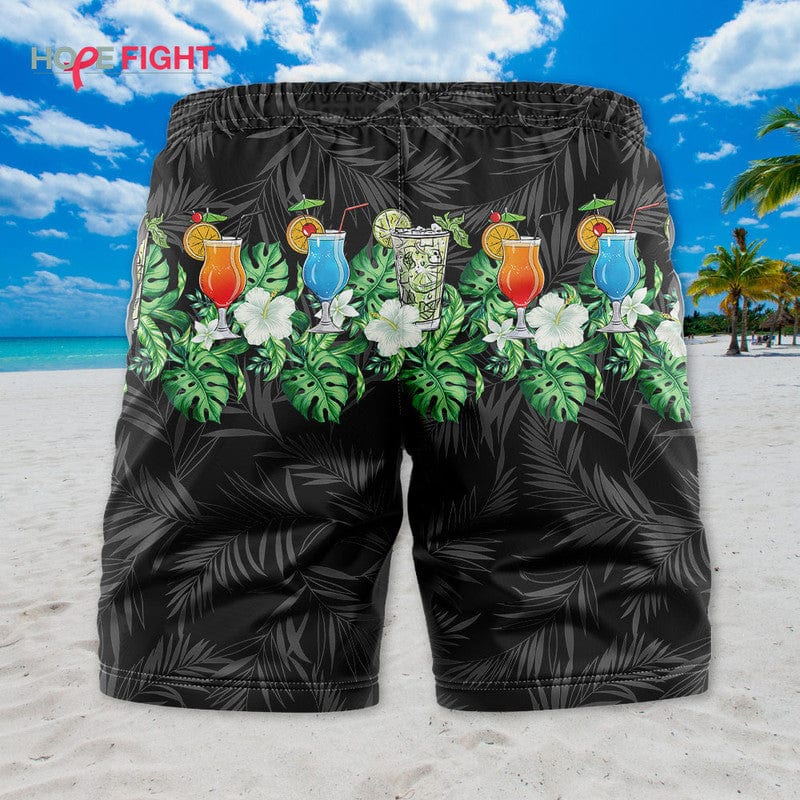 Tropical Cocktail Swim Trunks, Tiki Bar Summer Party Outfit