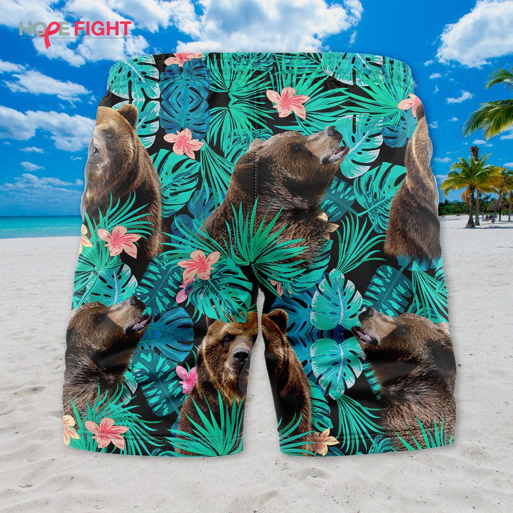 Bear Hibiscus Swim Trunks