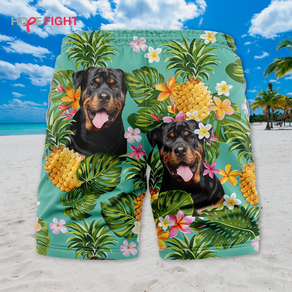 Rottweiler Pineapple Swim Trunks